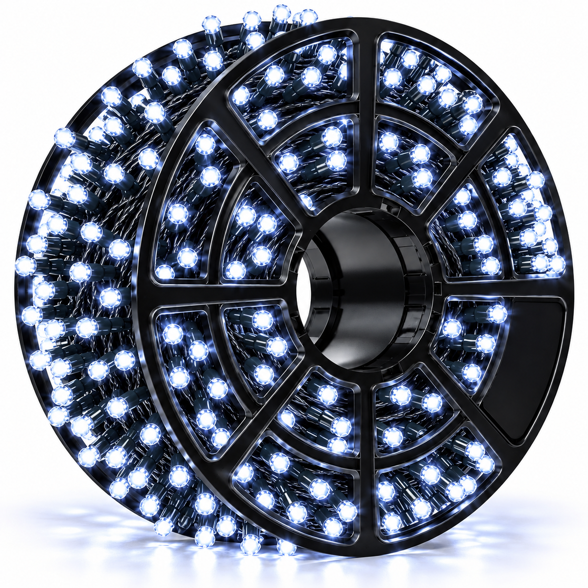 Instalatie Liniara de Craciun, 100 m, 500 LED-uri Alb Rece Tip Diamant, 8 Jocuri de Lumini, Decoratiune pentru Brad, Casa, Balcon, Terasa si Gradina, Interior si Exterior, Iluminat Festiv pentru Sarbatorile de Iarna