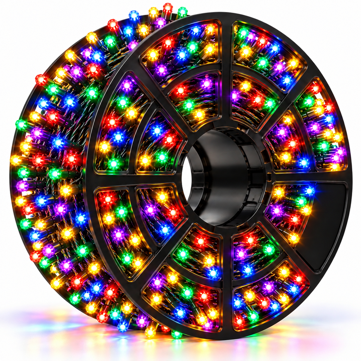 Instalatie Liniara de Craciun, 100 m, 500 LED-uri Multicolore Tip Diamant, 8 Jocuri de Lumini, Decoratiune pentru Brad, Casa, Balcon, Terasa si Gradina, Interior si Exterior, Iluminat Festiv pentru Sarbatorile de Iarna