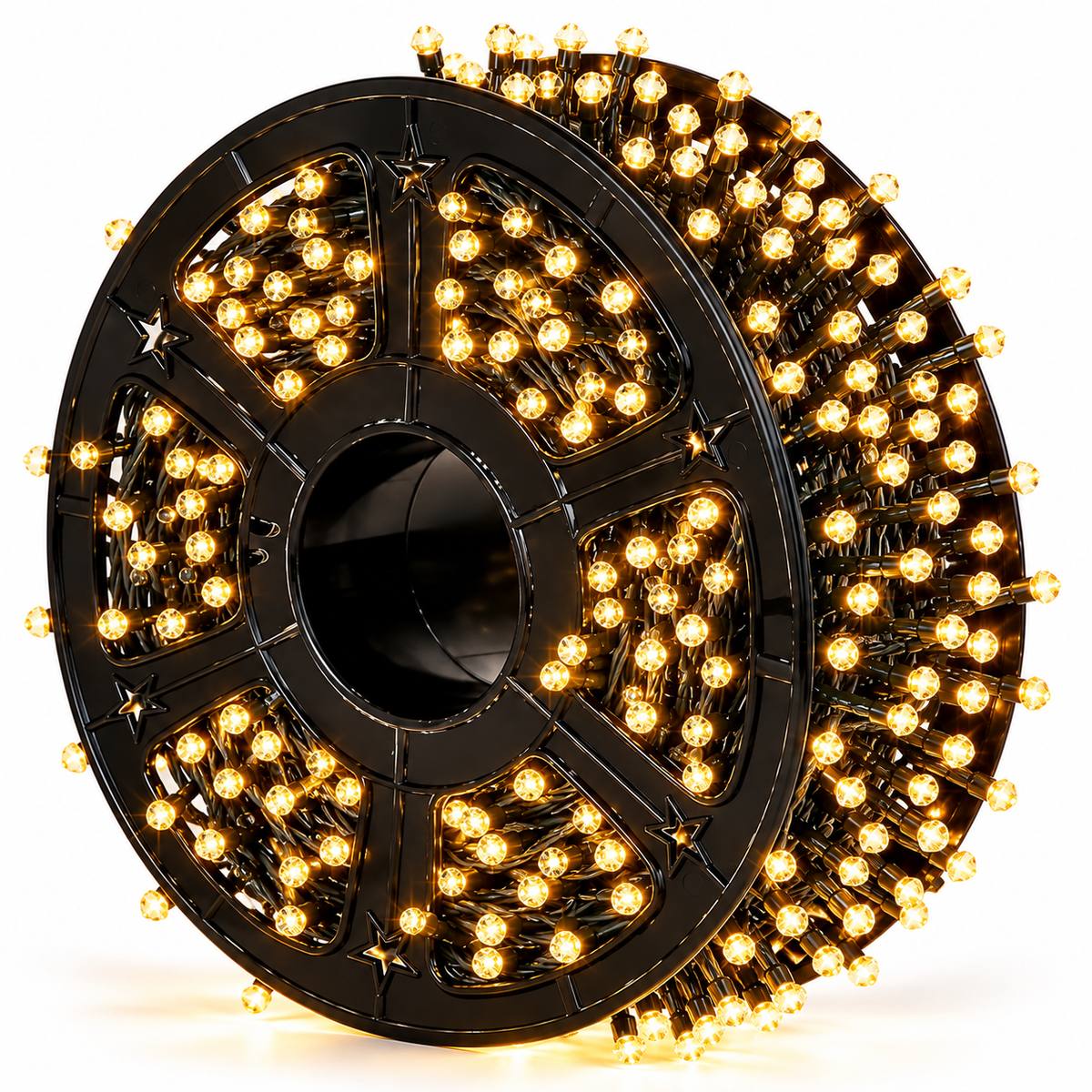 Instalatie Liniara de Craciun, 50 m, 250 LED-uri Alb Cald Tip Diamant, 8 Jocuri de Lumini, Decoratiune pentru Brad, Casa, Balcon, Terasa si Gradina, Interior si Exterior, Iluminat Festiv pentru Sarbatorile de Iarna