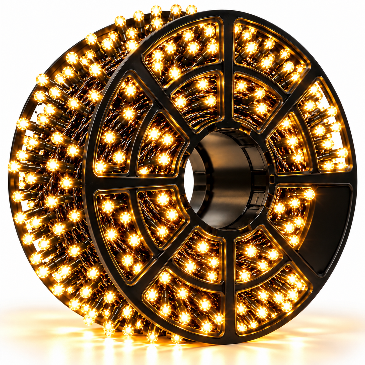 Instalatie Liniara de Craciun, 50 m, 250 LED-uri Alb Cald Tip Diamant, 8 Jocuri de Lumini, Decoratiune pentru Brad, Casa, Balcon, Terasa si Gradina, Interior si Exterior, Iluminat Festiv pentru Sarbatorile de Iarna