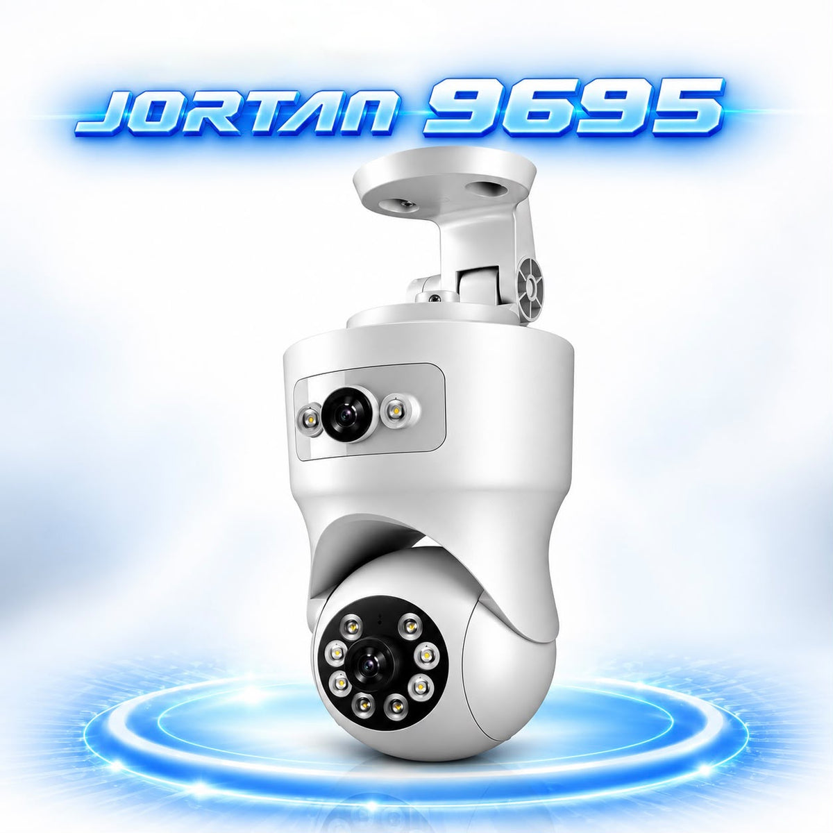 Camera de Supraveghere WiFi Jortan 9695, 8MP 4MP+4MP, PTZ, Zoom Digital 6X, Exterior IP66, Vedere Nocturna, Detectare Miscare, Audio Bidirectional