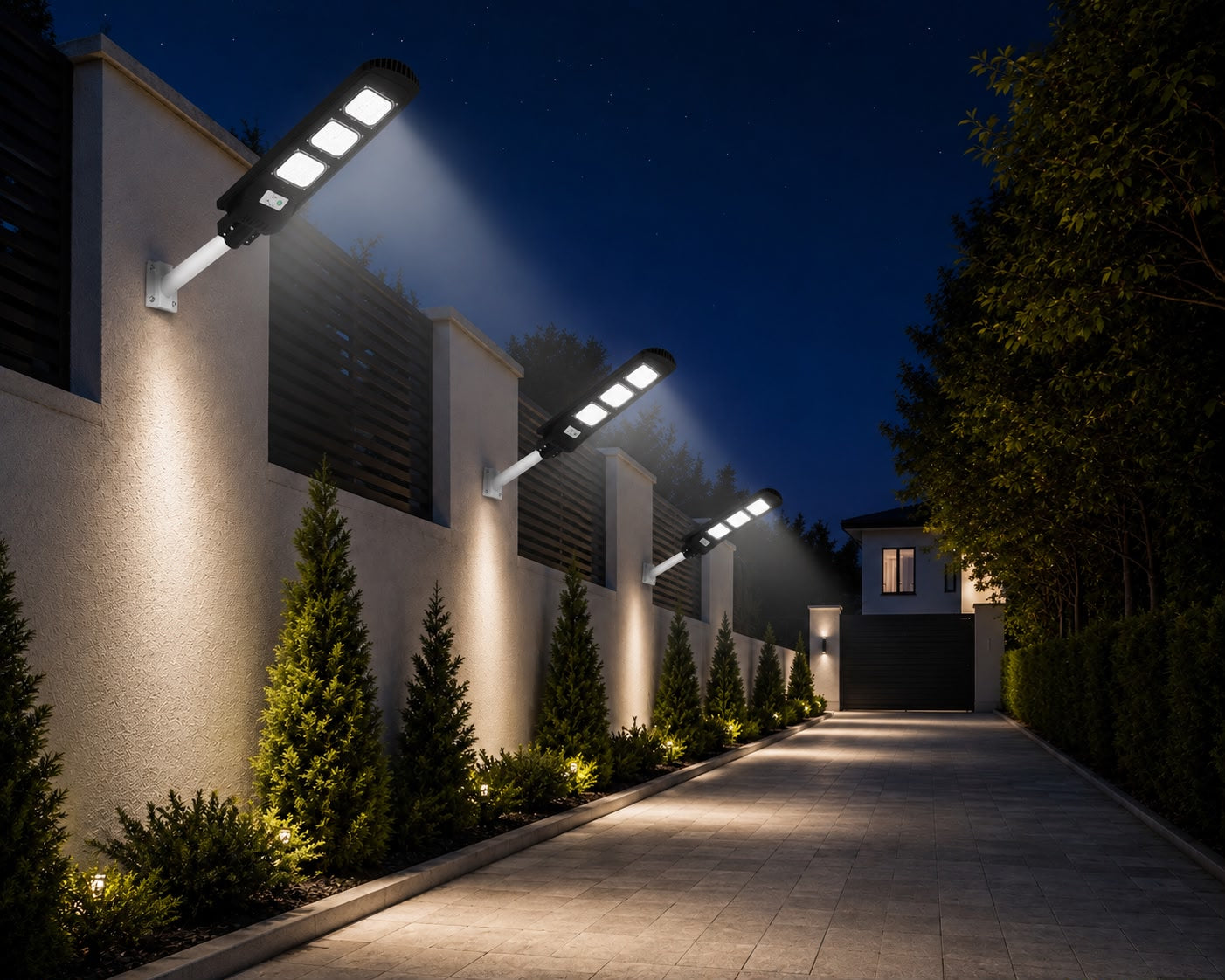 Lampa Solara Stradala 180W JORTAN cu 3 cadrane LED, Panou Solar 3.2V, Baterie 24.000 mAh, Telecomanda Wireless, Senzor Lumina, Autonomie pana la 24h, Protectie IP65