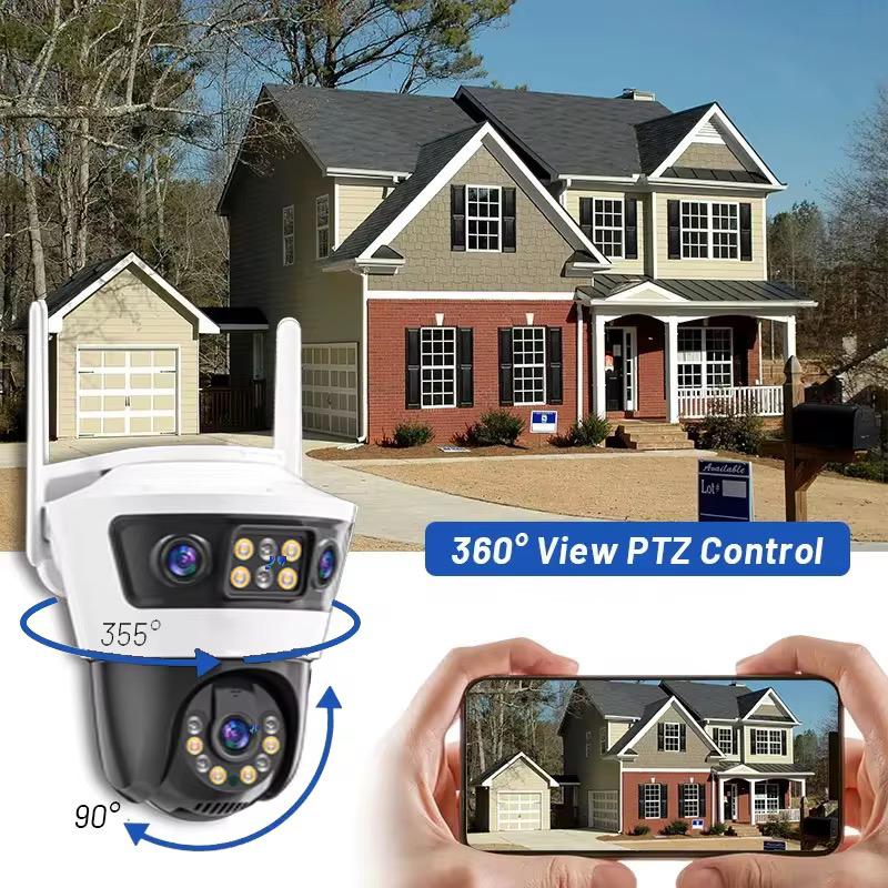 Camera de Supraveghere WiFi Jortan 6, 9MP, PTZ 355°, IP66, Vedere Nocturna Color, Senzor PIR, Audio Bidirectional, Aplicatie Yoosee, Card MicroSD 32GB Inclus