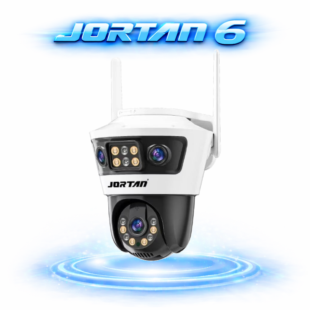 Camera de Supraveghere WiFi Jortan 6, 9MP, PTZ 355°, IP66, Vedere Nocturna Color, Senzor PIR, Audio Bidirectional, Aplicatie Yoosee, Card MicroSD 32GB Inclus