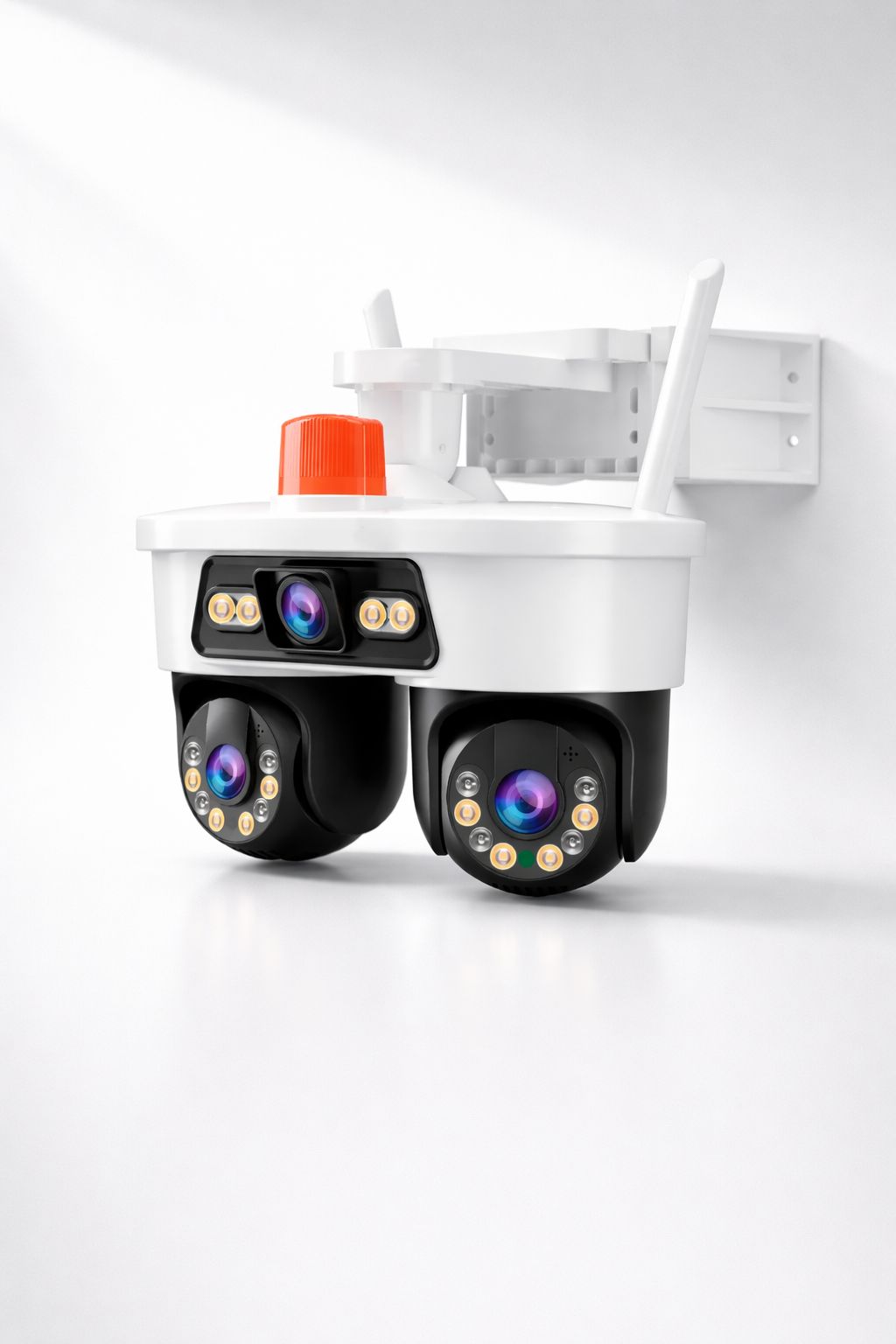 Pachet 3 Camere de Supraveghere WiFi Jortan8, 9MP, Triple Lens, PTZ 360°, IP67, Vedere Nocturnă Color, Audio Bidirecțional, Aplicație Yoosee, 3 Carduri MicroSD 64GB Incluse