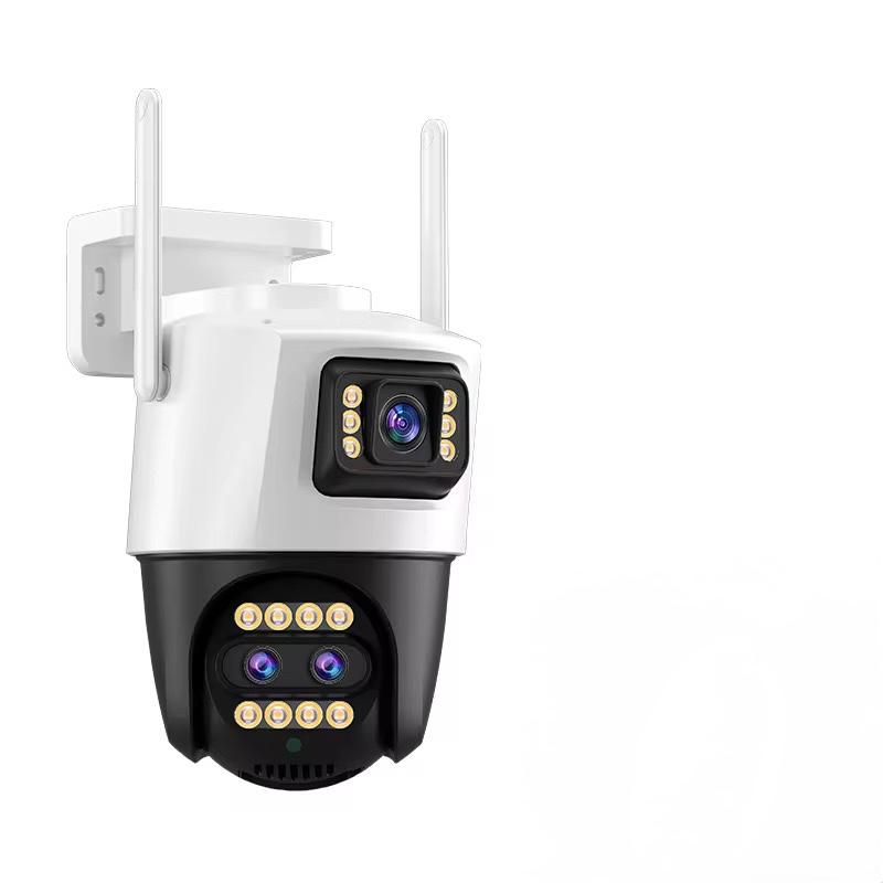 Pachet 3 Cameră de Supraveghere WiFi Jortan 9999Pro, 9MP, Dual Lens, PTZ 360°, IP66, Vedere Nocturnă Color, Audio Bidirecțional, Aplicație ICSee, 3 Carduri MicroSD 64GB Incluse