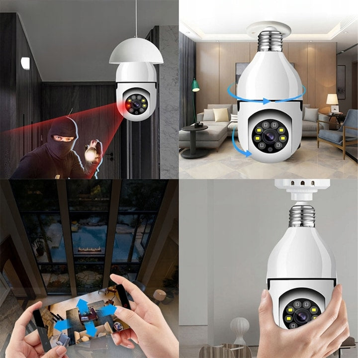 Pachet 3 Cameră de Supraveghere WiFi Jortan 9296HJW, 2MP Full HD 1080P, PTZ 355°, Interior, Vedere Nocturnă Color, Audio Bidirecțional, Aplicație Yoosee, 2 Carduri MicroSD 32GB Incluse