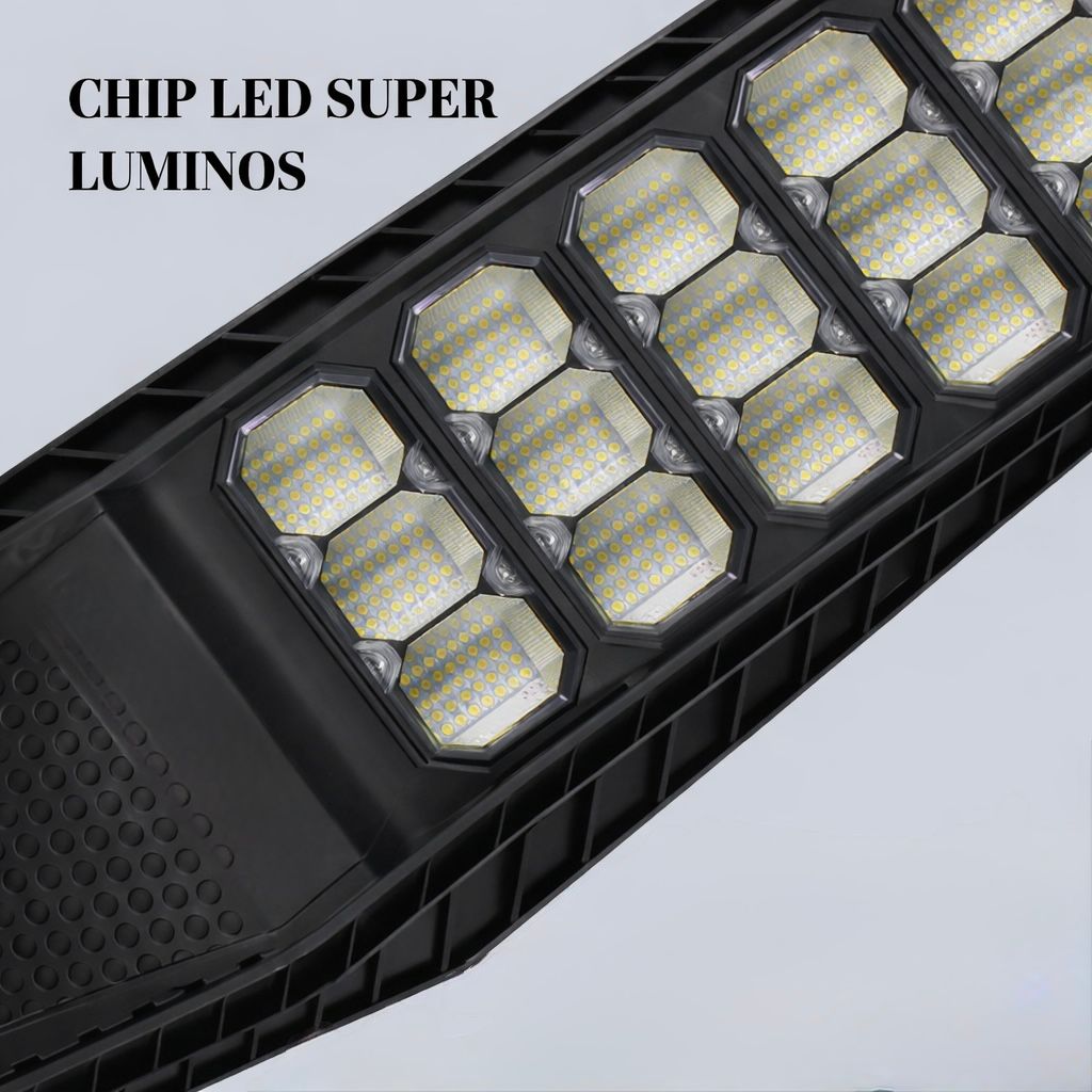 Lampa Solara Stradala 500W JORTAN, LED Puternic, Panou Solar Eficient, Baterie LiFePO4, Brat de Montare Inclus, Telecomanda, Iluminare 6000K Alb Rece, Senzor Miscare si Lumina, Autonomie pana la 12h, Protectie IP66