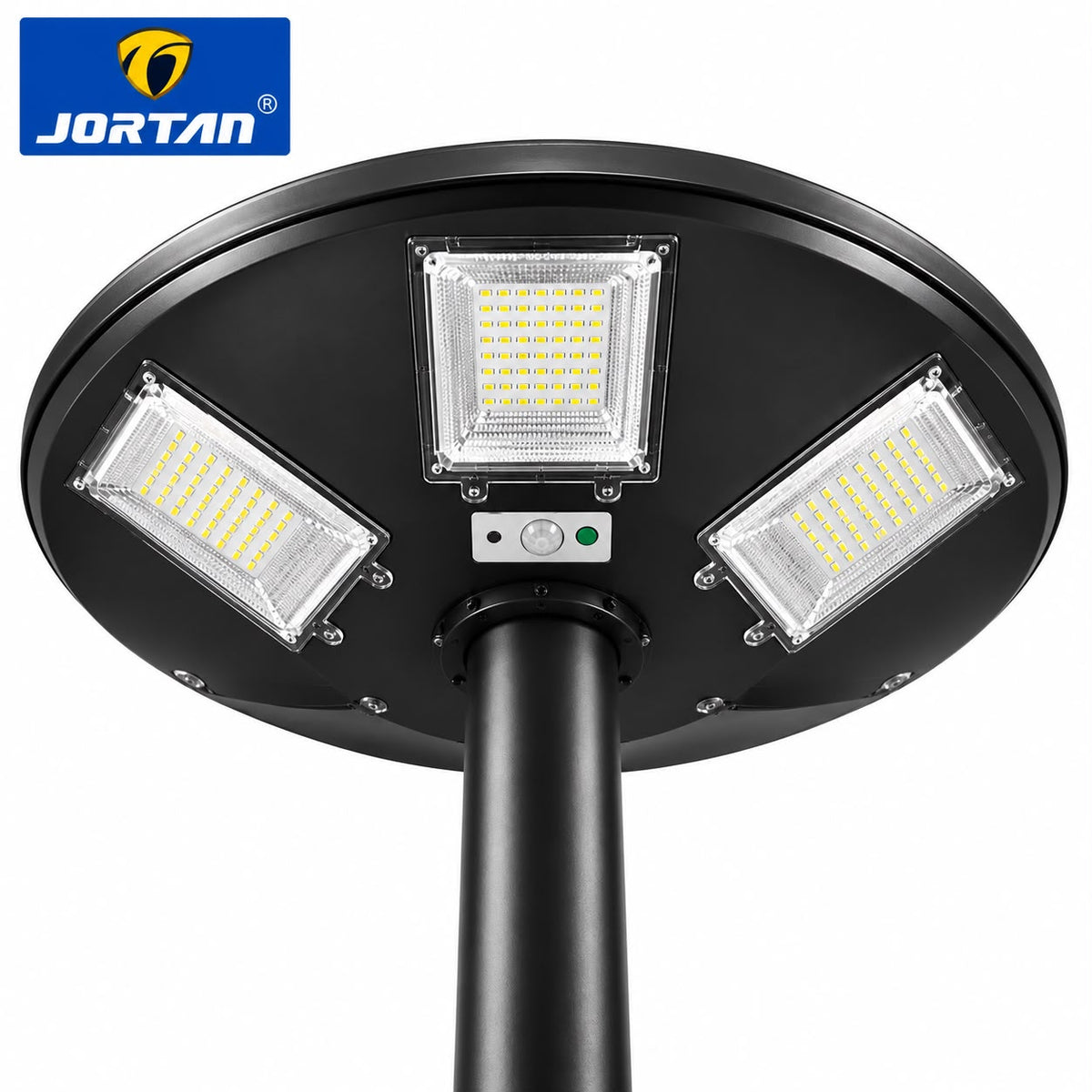 Lampa Solara Stradala Garden 300W JORTAN, LED SMD Iluminare Multidirectionala, Senzor PIR Miscare, Panou Solar Integrat, Telecomanda Wireless, Protectie IP66, Suport Montaj Inclus, Curte, Gradina, Alee, Parcare