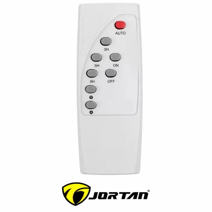 Proiector Solar LED JORTAN Exterior 50W, cu Panou Solar Extern, Telecomanda, Lumina Alb Rece, IP66 Rezistent la Apa și Praf, pentru Curte, Alee, Garaj și Parcare