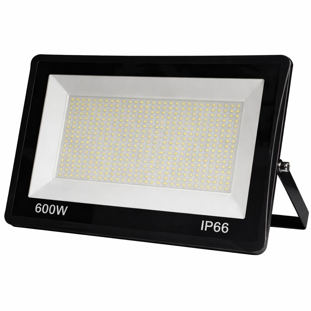 Proiector LED JORTAN Exterior 600W, Alimentare 230V, 520 LED-uri, 40000 Lumeni, Lumina Calda Intensa, Carcasa Aluminiu + Sticla, IP66 Rezistent la Apa si Praf, pentru Curte, Alee, Garaj si Parcare