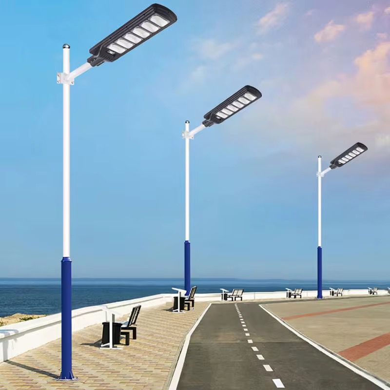 Lampa Solara Stradala 300W JORTAN cu 6 cadrane LED, Panou Solar 3.2V, Baterie 24.000 mAh, Telecomanda Wireless, Senzor Lumina, Autonomie pana la 24h, Protectie IP65