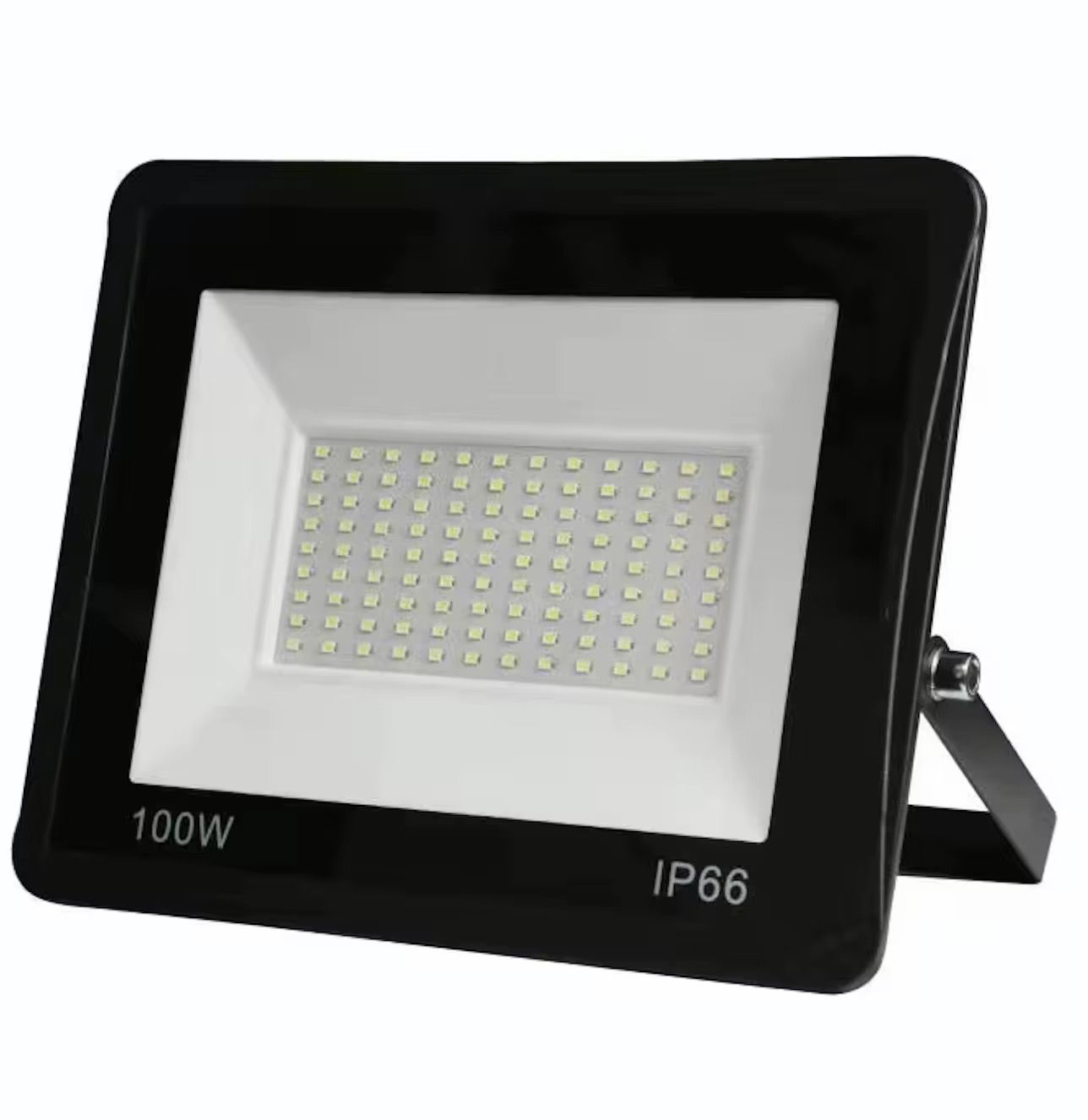 Proiector LED JORTAN Exterior 100W, Alimentare 230V, 72 LED-uri, 5000 Lumeni, Lumina Calda Intensa, Carcasa Aluminiu + Sticla, IP66 Rezistent la Apa si Praf, pentru Curte, Alee, Garaj si Parcare