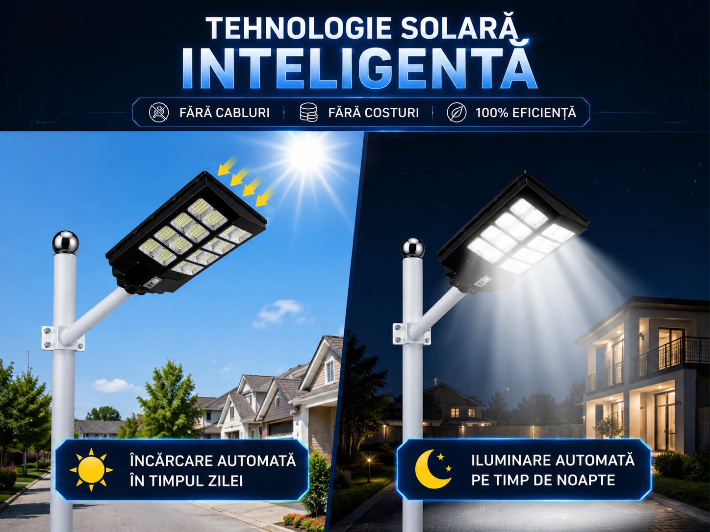 Lampa Solara Stradala 800W JORTAN, LED SMD Ultra Puternic, Senzor PIR Miscare, Panou Solar Integrat, Telecomanda Wireless, Lumina Alb Rece 6000K, IP66, Autonomie Mare, Suport Montaj Inclus, Iluminare Curte, Gradina, Alee, Parcare